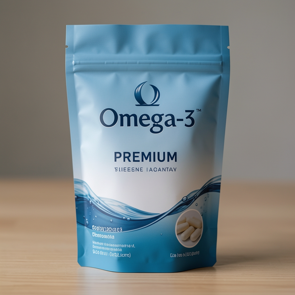 Zbliżenie opakowania Omega-3 Premium przygotowanego do zamówienia za pobraniem